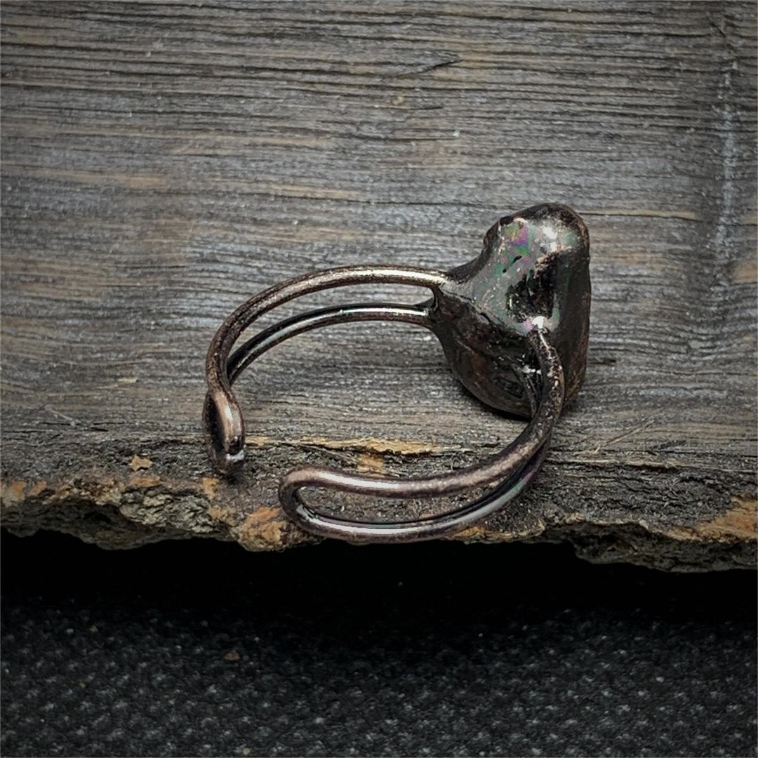 Natural Raw Birthstone Ring - Selina-January & Pomegranate-The Livary