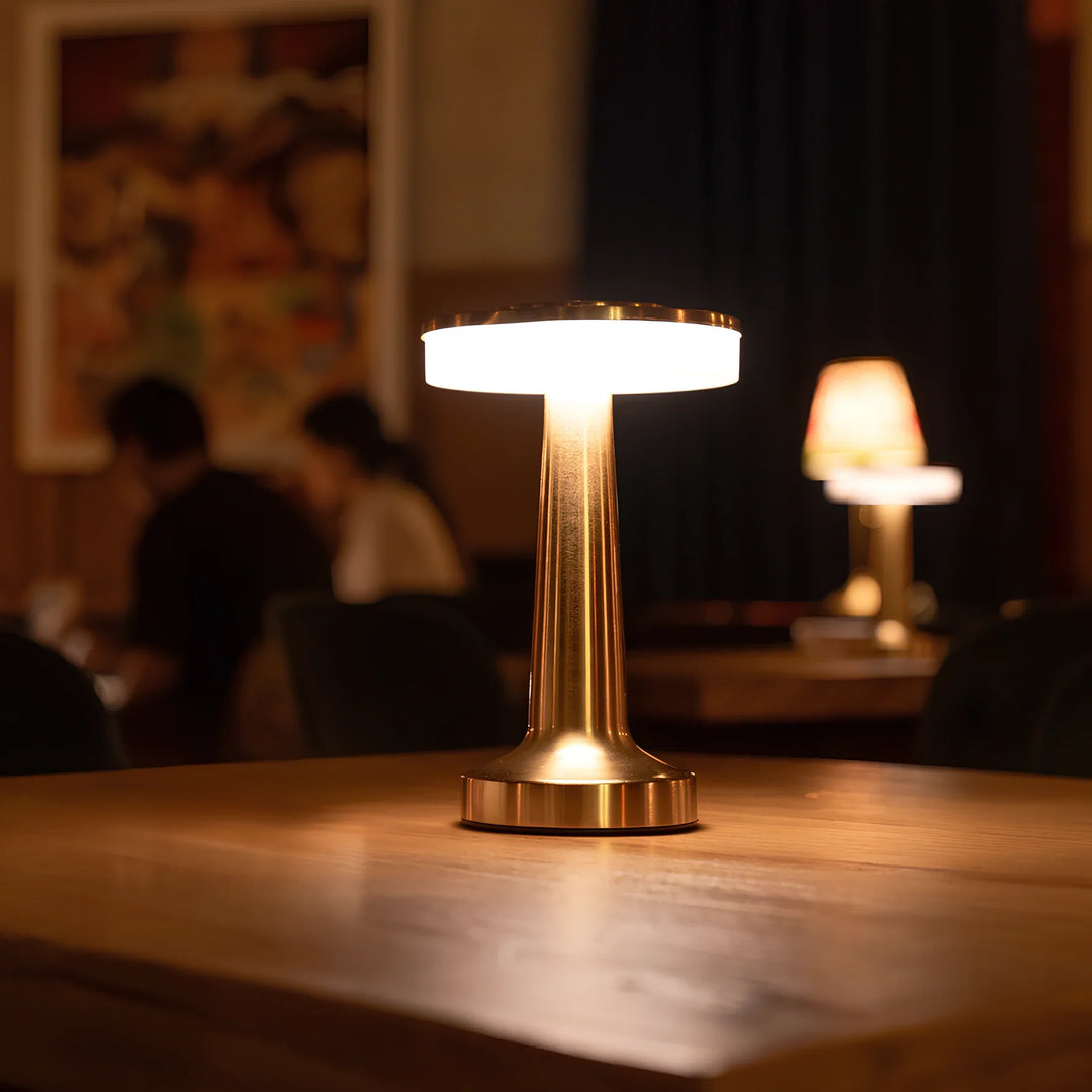 Wireless Retro Table Lamp - LumiBar-Gold-The Livary