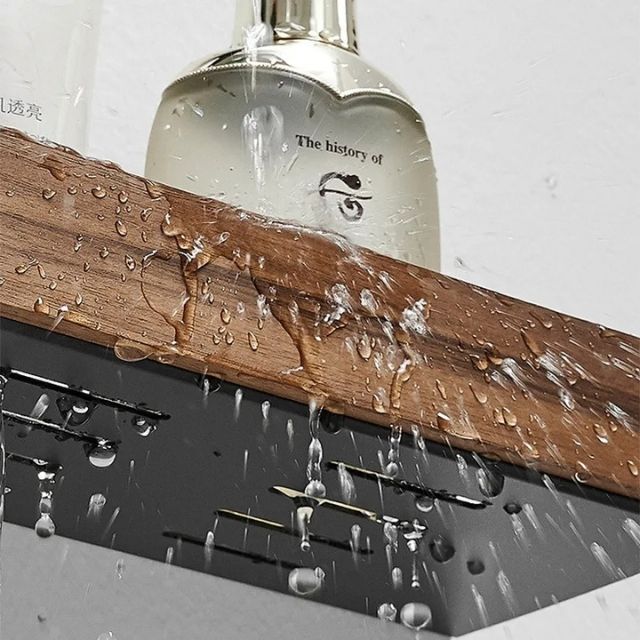 Solid Wood Bathroom Shelf – WoodaFix-Brown-S (20cm)-The Livary