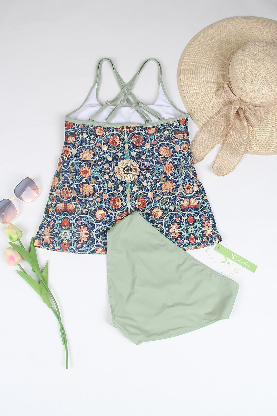 Stylish Sleeveless Bikini with Attractive Pattern - SummerGlow-S (36/38)-The Livary