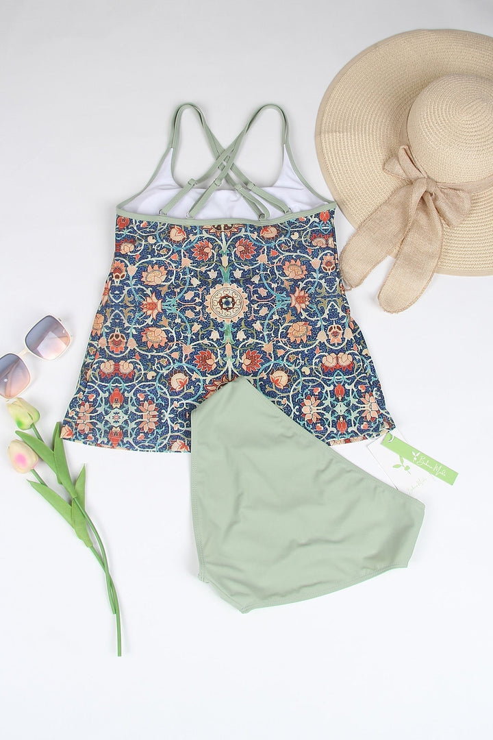 Stylish Sleeveless Bikini with Attractive Pattern - SummerGlow-S (36/38)-The Livary