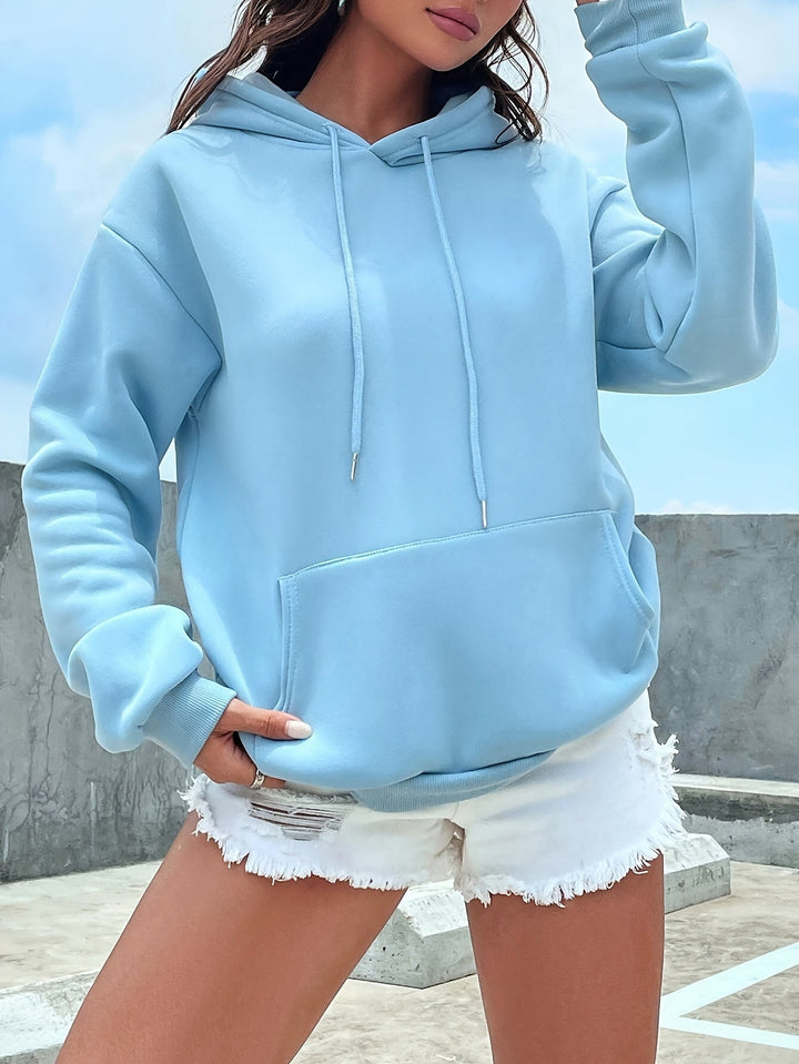 Soft Plush Pullover Hoodie with Hood for Women - Lilac-Blue-S-The Livary