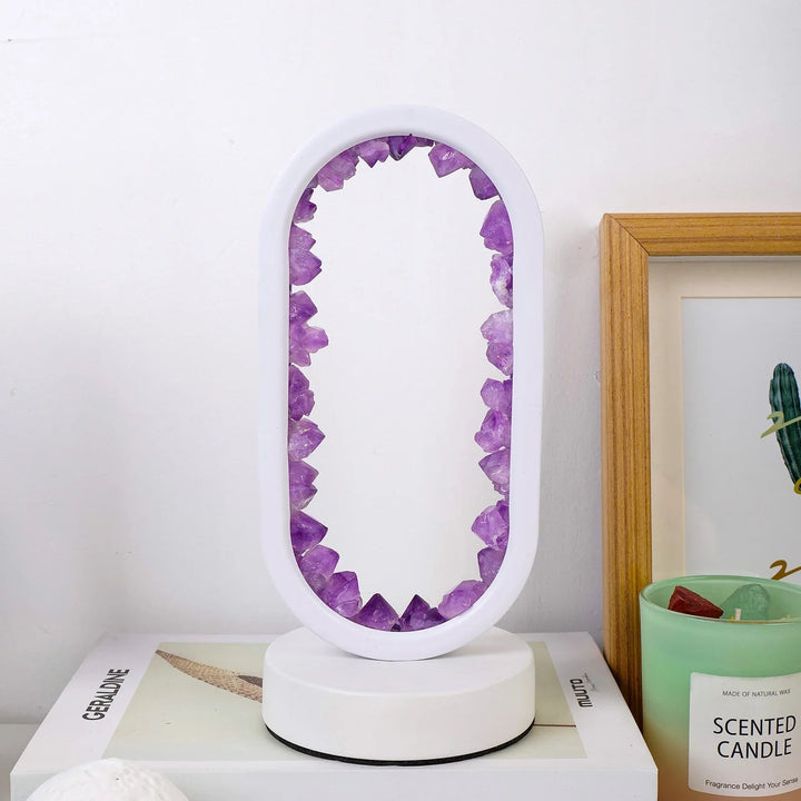 Handmade Amethyst Lamp - Serenith-Amethyst Raw Black-The Livary