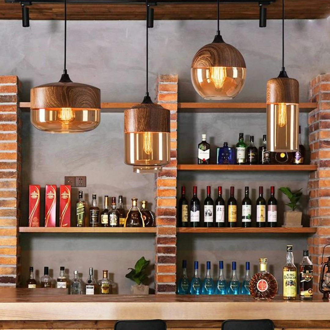 Stylish Scandinavian Wooden Ceiling Lamp - NordLuna-Type A-The Livary