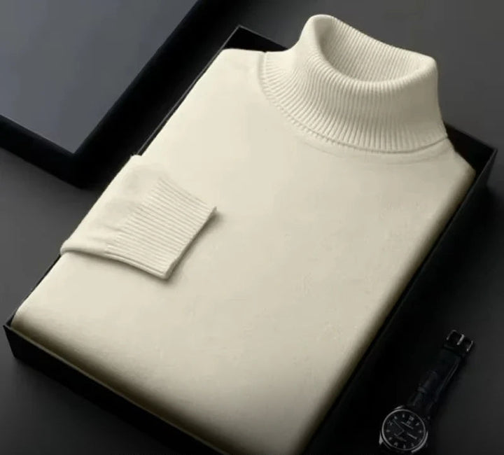 Cashmere Men's Sweater – Silvano-Beige-S-The Livary