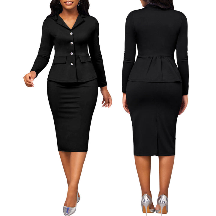 Chic Two-Piece Ladies Suit - Elena-Black-S-The Livary