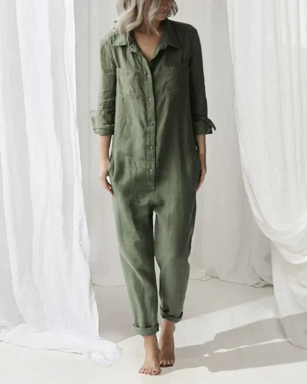 Cotton Jumpsuit - Lotte-Green-S-The Livary