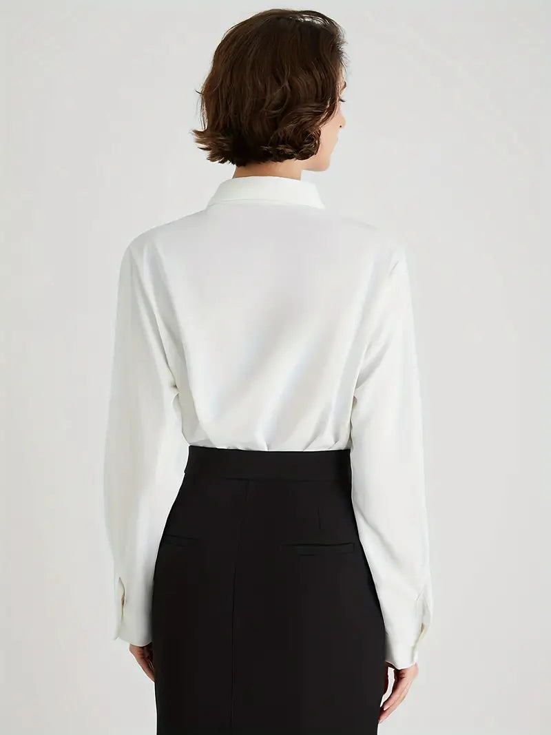 Stylish White Women's Blouse - Emilia-M-The Livary