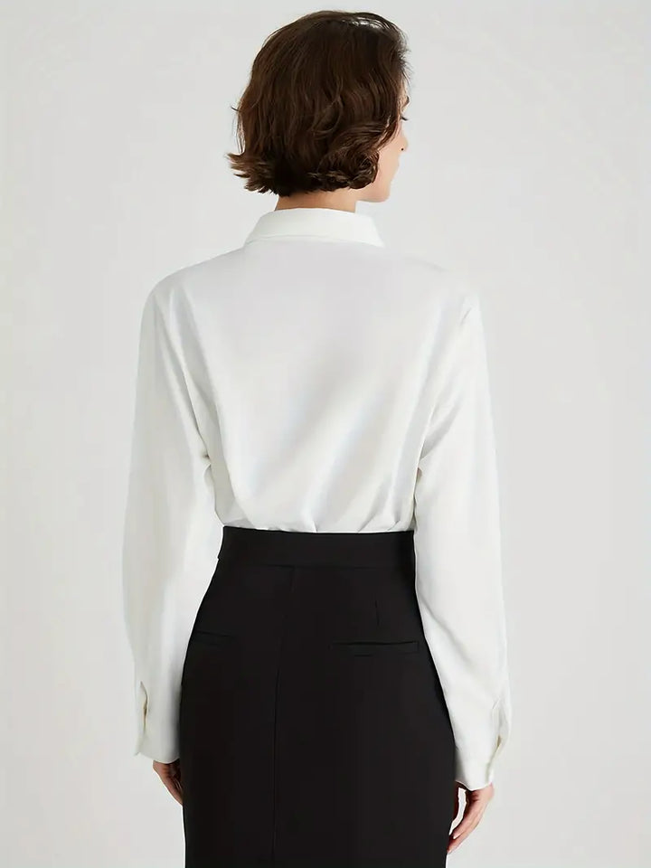 Stylish White Women's Blouse - Emilia-M-The Livary