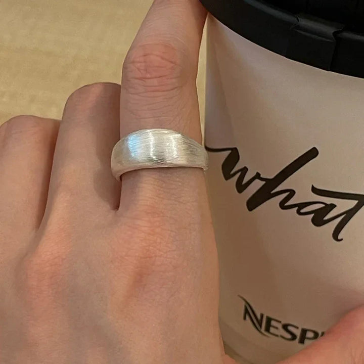 Adjustable Silver Dome Ring - Nora-The Livary