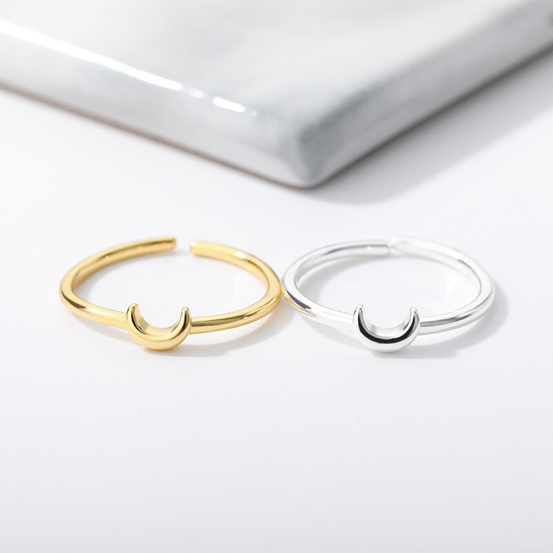 Minimalist Crescent Ring - Nova-Gold-The Livary
