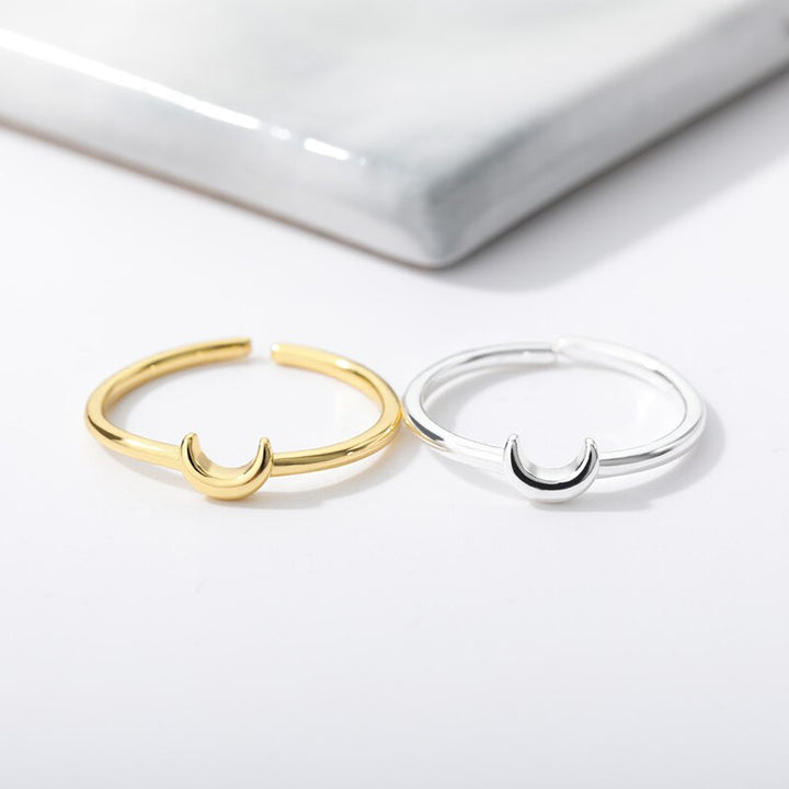 Minimalist Crescent Ring - Nova-Gold-The Livary