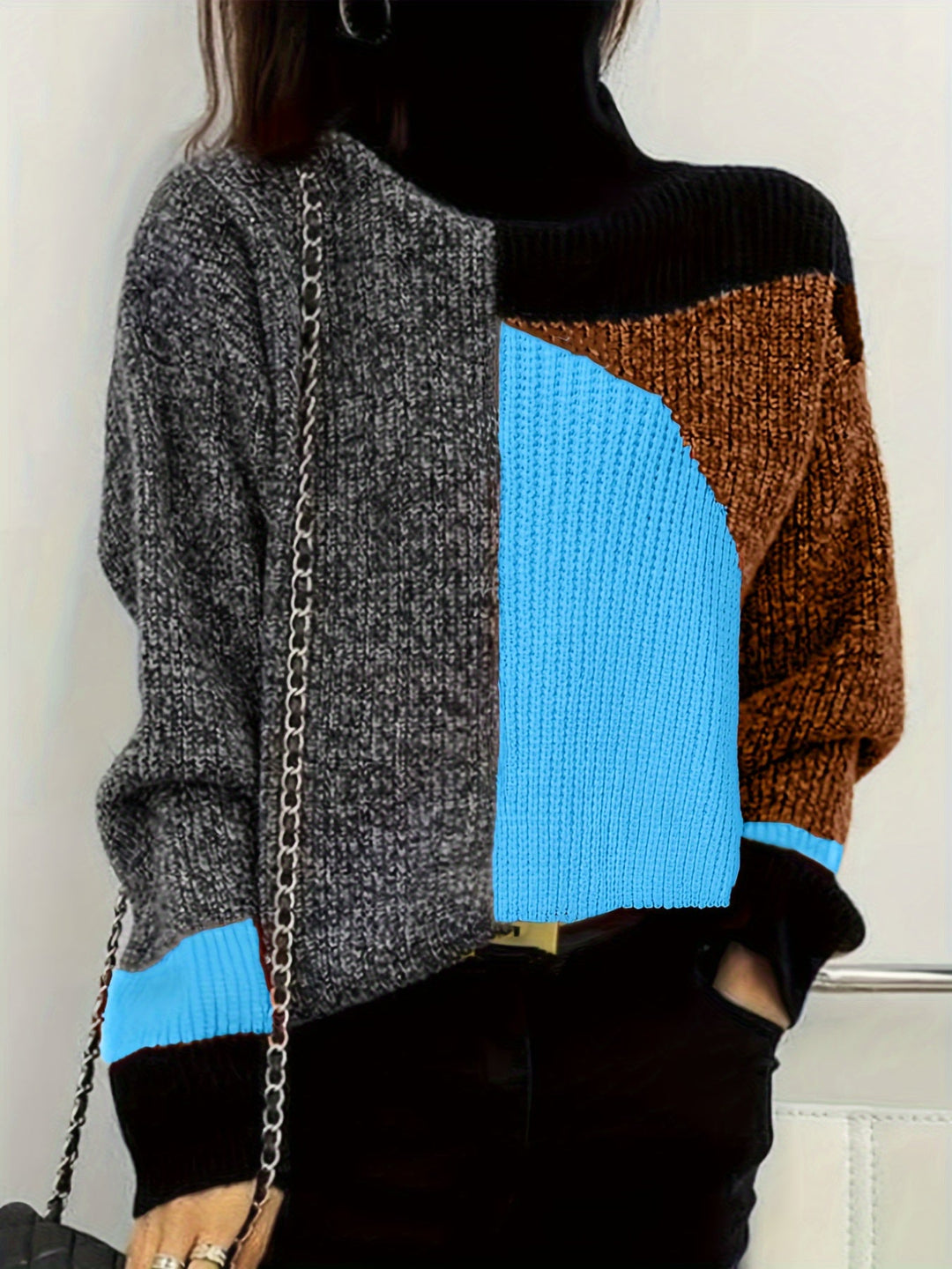 Warm Sweater with Collar - Lorena-Orange-S-The Livary
