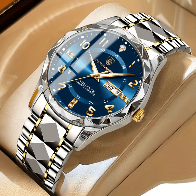 Multifunctional Waterproof Sports Watch for Men - Titan-Inter-golden Band With Blue Surface-The Livary