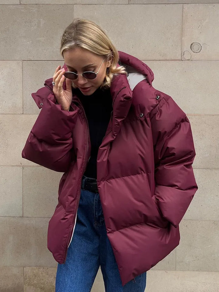 Comfortable Ladies Winter Coat - Aurora Luxe-Red-S-The Livary