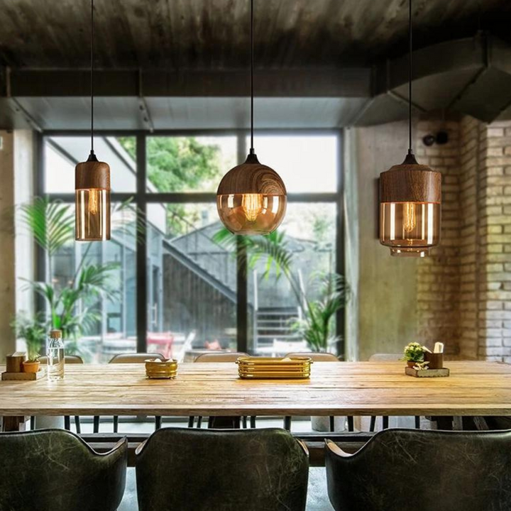 Stylish Scandinavian Wooden Ceiling Lamp - NordLuna-Type A-The Livary