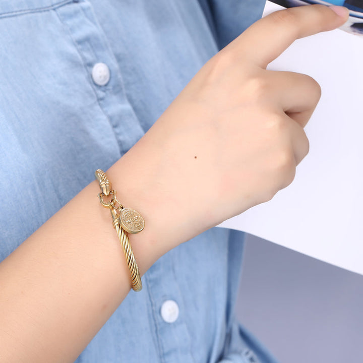 Saint Benedict Charm Bracelet - Benedetta-Gold-The Livary
