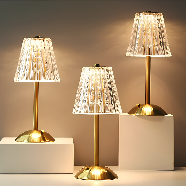 Golden Crystal Table Lamp - Aurora Luxe-Classic-The Livary