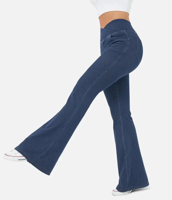 Stylish Bootcut Jeans for Women - Rosa-Blue-S-The Livary