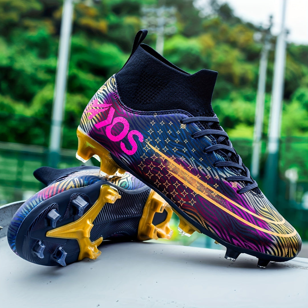Men's Football Boots with Grip & High Ankle Design – Dario-White-7-The Livary