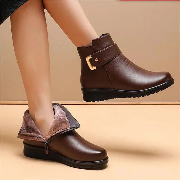 Orthopaedic Leather Ladies' Boots - Ella-Brown-2.5-The Livary