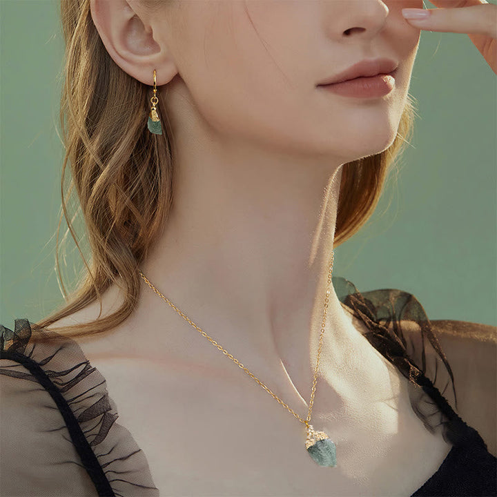 Crystal Jewelry Set Necklace and Earrings - Elara-Clear crystal-The Livary
