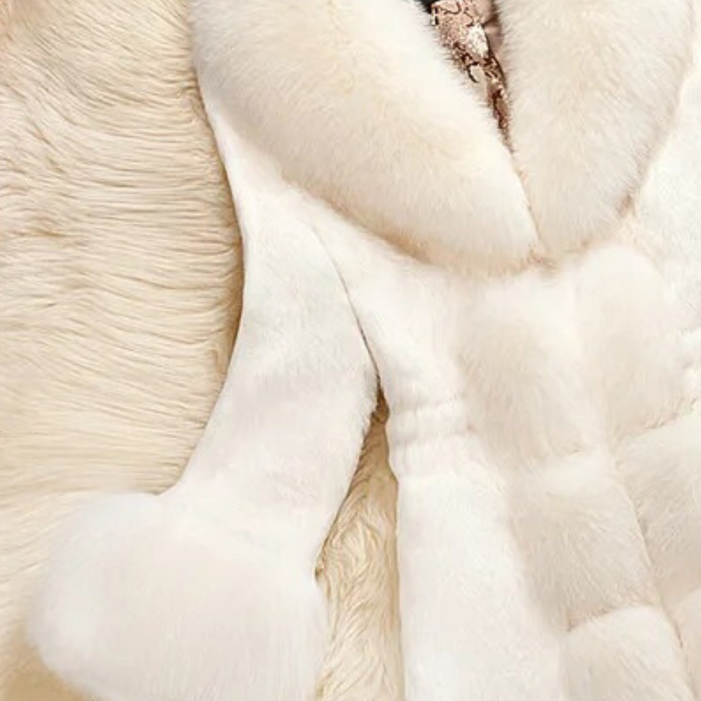 Sarabell - Trendy Coat with Faux Fur for Women-Black-XS-The Livary