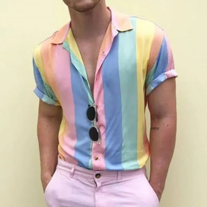 Colourful Striped Shirt for Men - Lorenzo-S-The Livary