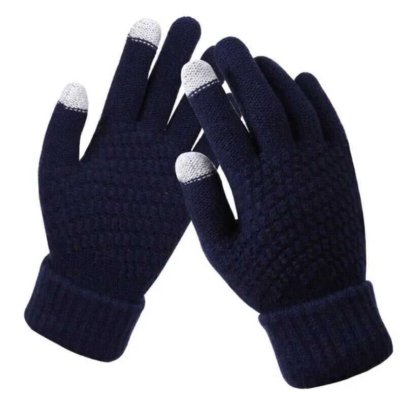 Knitted Touchscreen Gloves for Women - Amara-Dark blue-The Livary
