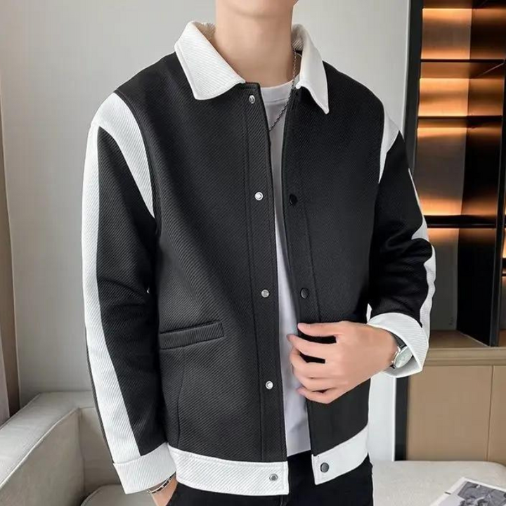 Patchwork Jacket for Men - Alessandro-Black-S-The Livary