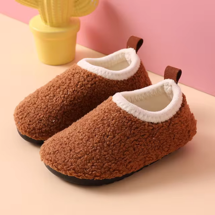 Warm children's slippers – SnuggleSteps-Brown-24-25-The Livary
