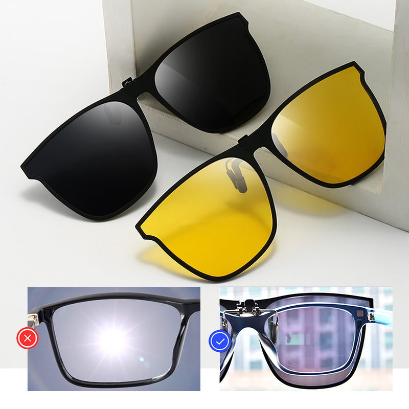 Polarising sunglasses clip for glasses wearers – buy 1, get 1 free – Felix-Blue-The Livary
