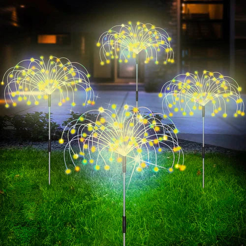 Waterproof Solar Garden Light with Firework Effect – SparkGlow-Warm White-The Livary