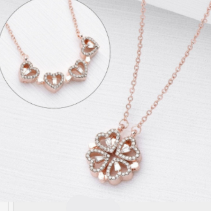 Luxury Diamond Necklace - Livia-Gold with Roses-The Livary