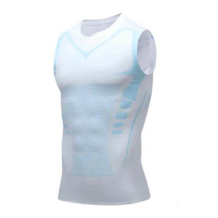 Corrective Dress Shirt – CoreForm Bodyshape-White Blue-S (50-70kg)-The Livary