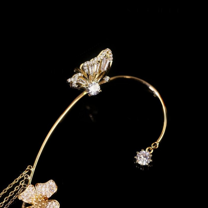 Unique Butterfly Earrings - Aurelia-Silver-Only links-The Livary