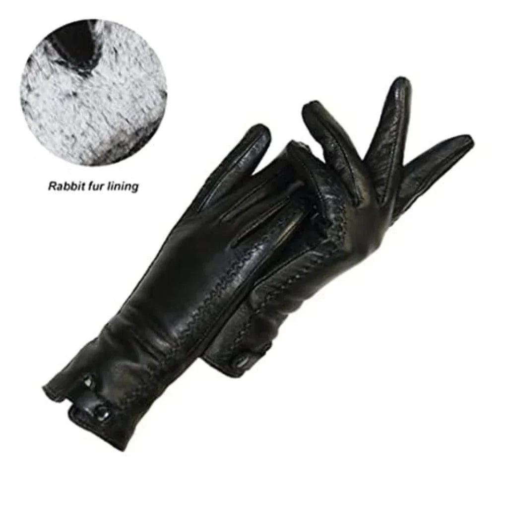 Vintage Leather Ladies Gloves - RetroGrove-S-Wol-The Livary