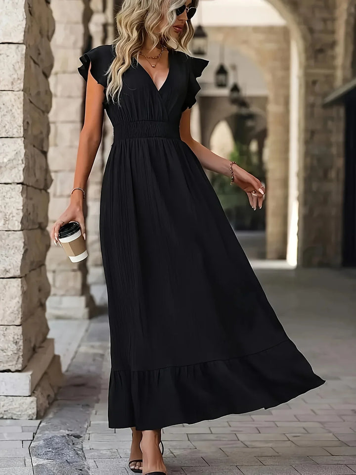 Eloise Ruches Dress | Versatile and Stylish-S-Black-The Livary