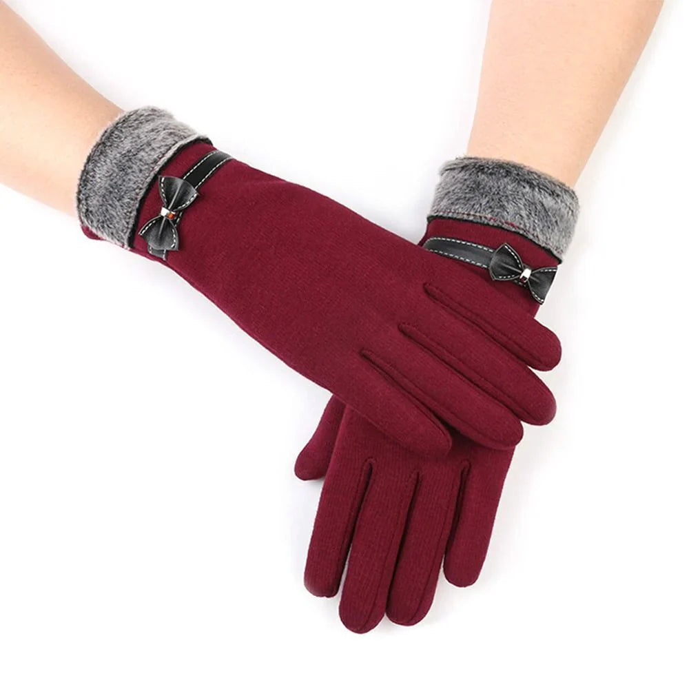 Luxury Touchscreen Gloves - Elise-Red B-The Livary