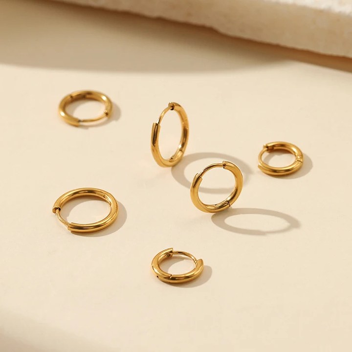 Refined Hoop Earrings - Sophia-Gold-0.31 in-The Livary