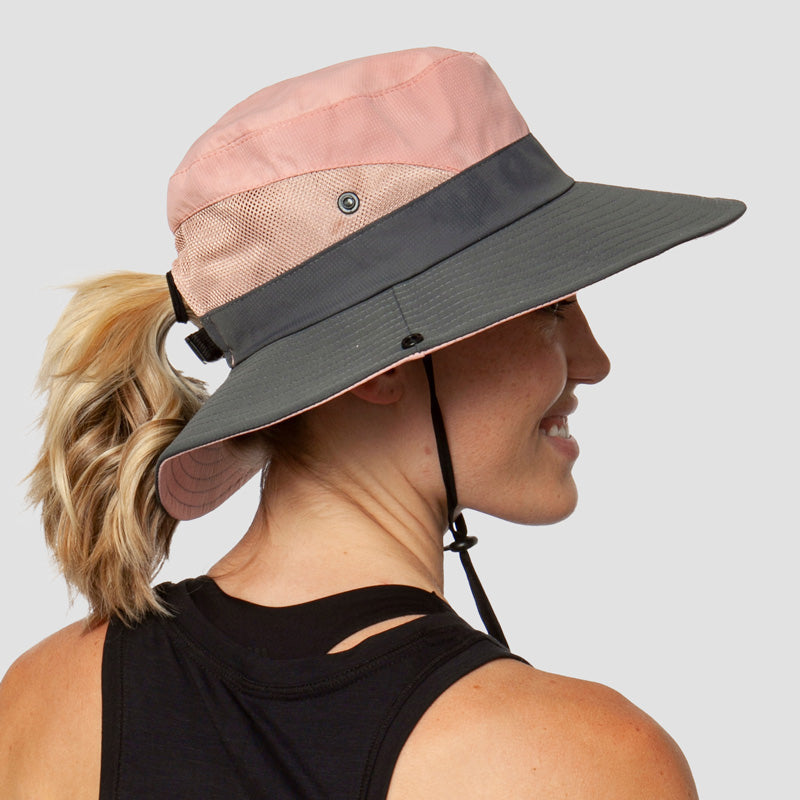 Breathable UV Protection Women's Sun Hat Foldable with Ponytail Opening – Liane (Buy 1, Get 1 FREE)-Red-The Livary