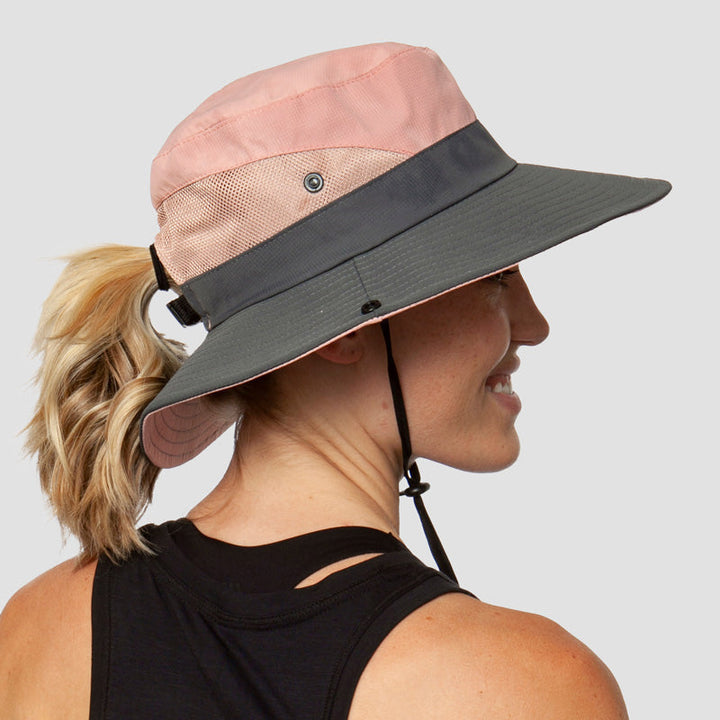 Breathable UV Protection Women's Sun Hat Foldable with Ponytail Opening – Liane (Buy 1, Get 1 FREE)-Red-The Livary