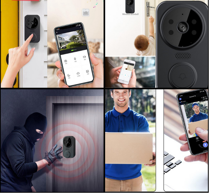 Black Smart Wi-Fi Doorbell with Camera – Noctiq-The Livary