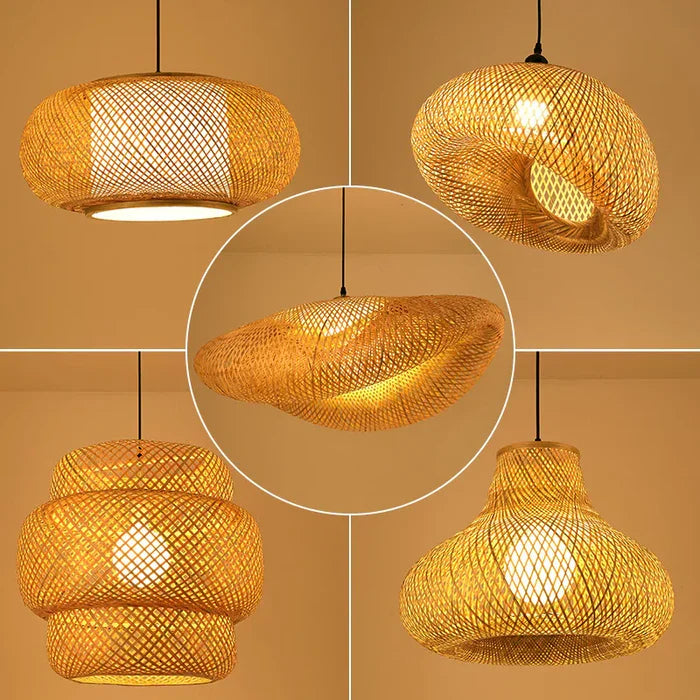 Handmade Rattan Pendant Lamp - RayaLicht-A- 40 cm-The Livary