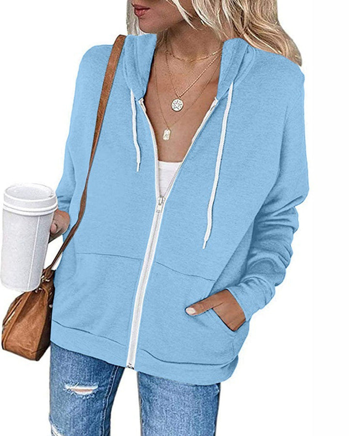 Plain Ladies Jacket with Pockets - Emma-Light blue-S-The Livary