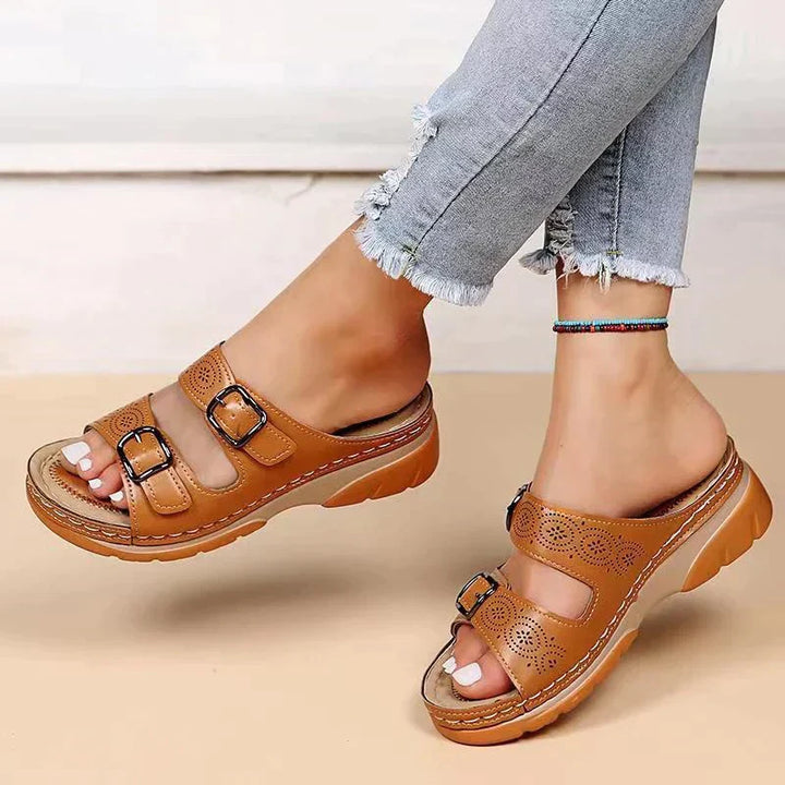 Orthopaedic comfort sandals for women - Elena-Brown-2.5-The Livary