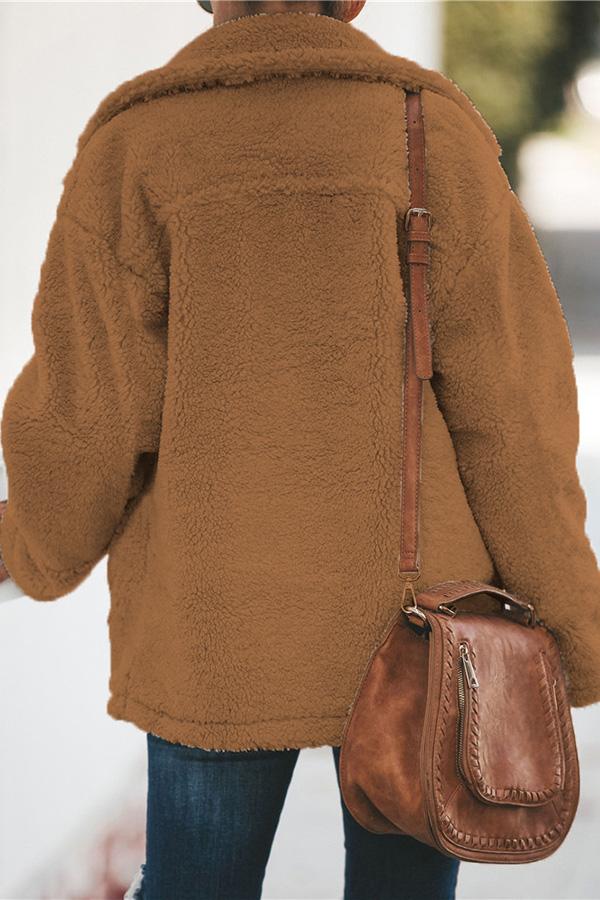Trendy Jacket with Stand-Up Collar and Zipper - Amara-Brown-S-The Livary
