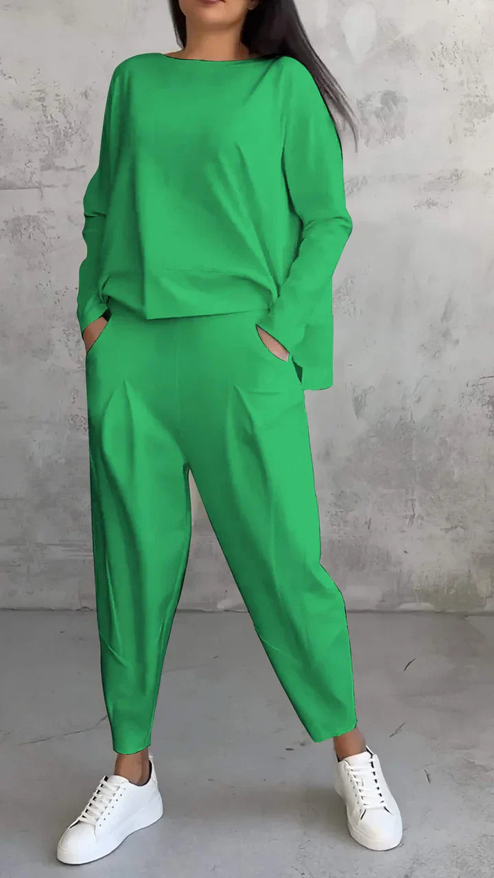 Trendy Casual Women's Clothing Set - Brooklyn-Green-S-The Livary