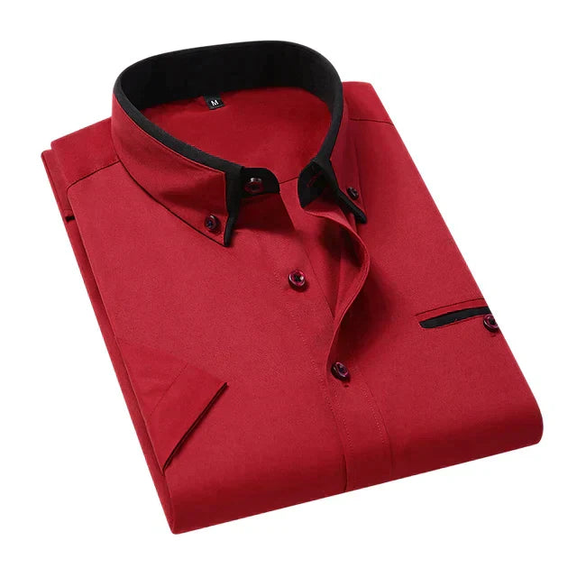 Men's Short Sleeve Shirt - Victor-Red-M-The Livary