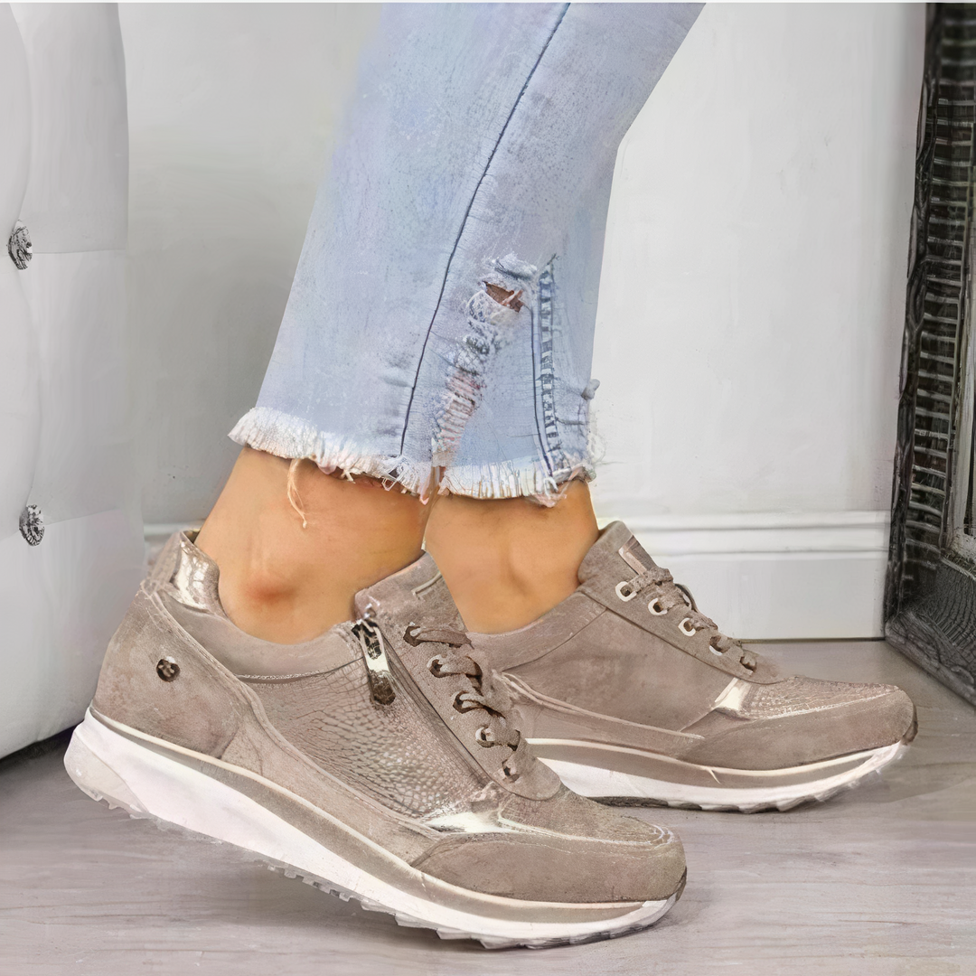 Ergonomic Running Shoes for Women - Sophia-Beige-2.5-The Livary